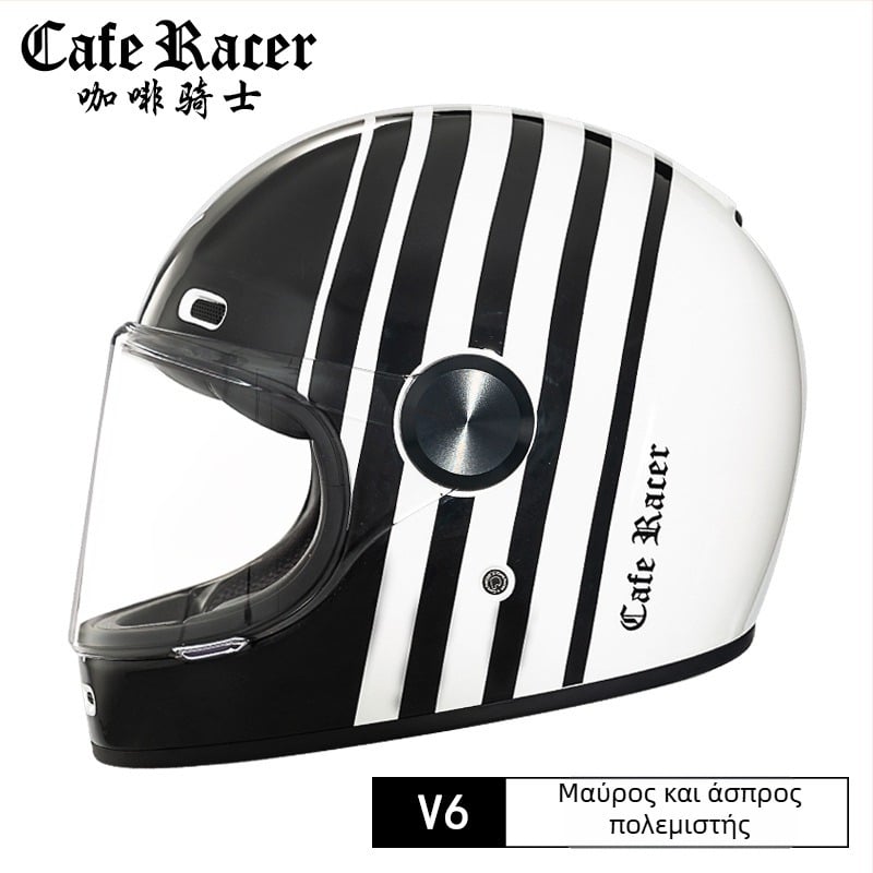 FASEED Ρετρό πλήρους προσώπου κράνος μοτοσικλέτας, ABS, πιστοποιημένο 3C, γενικής χρήσης τεσσάρων εποχών