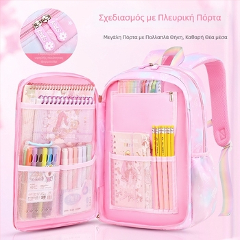 Σχολική τσάντα-σακίδιο για κορίτσια από Oxford ύφασμα — αναπνέουσα, εξαιρετικά ελαφριά, μειώνει το φορτίο, διαβαθμισμένο σχέδιο, καμπύλοι ιμάντες ώμου