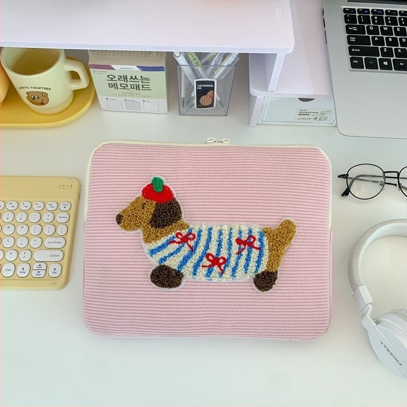 Corduroy striped θήκη tablet για iPad Pro και προστατευτική τσάντα φορητού υπολογιστή, ανθεκτικό στη φθορά, πολυεστερική επένδυση, γυναικείος σχεδιασμός