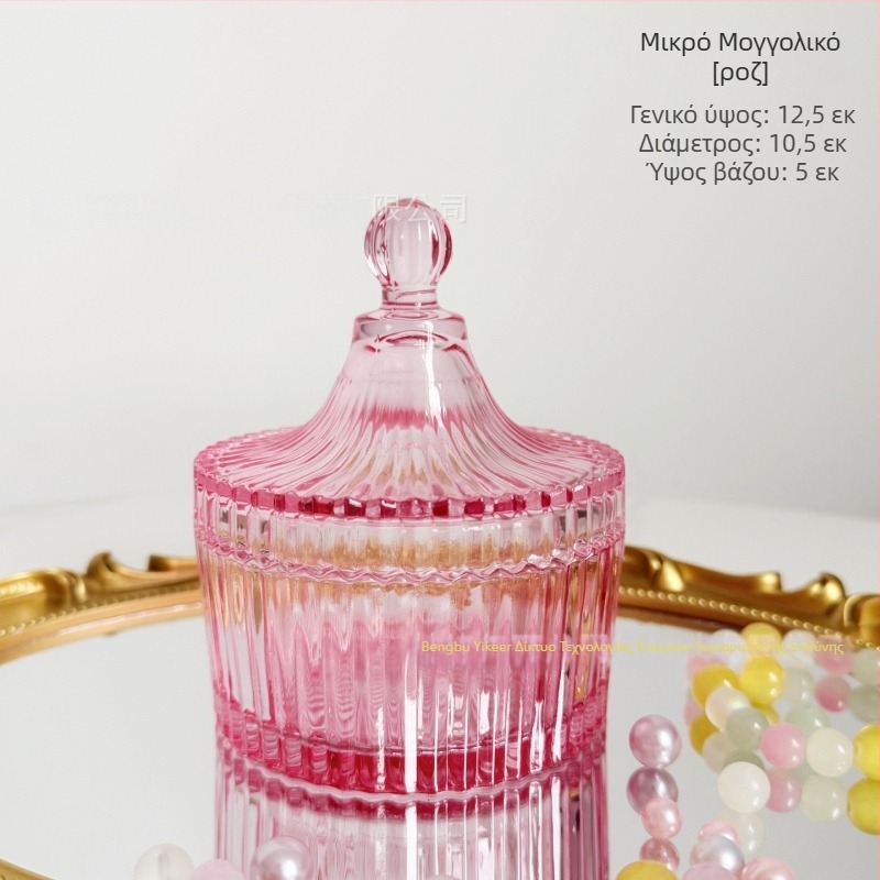 Isol Γυάλινο κουτί αποθήκευσης γραφείου, μοντέλο 0033, προστασία από τη σκόνη, καπάκι με διαμερίσματα