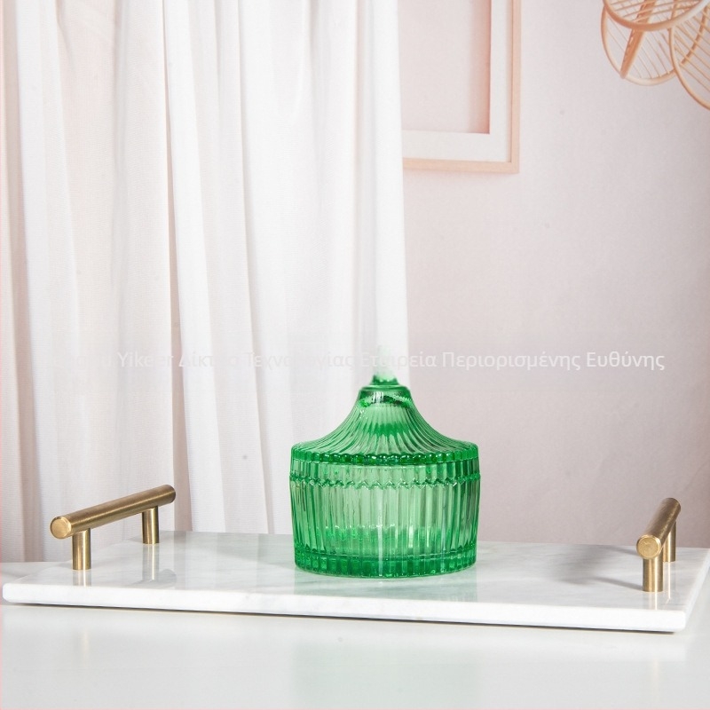 Isol Γυάλινο κουτί αποθήκευσης γραφείου, μοντέλο 0033, προστασία από τη σκόνη, καπάκι με διαμερίσματα