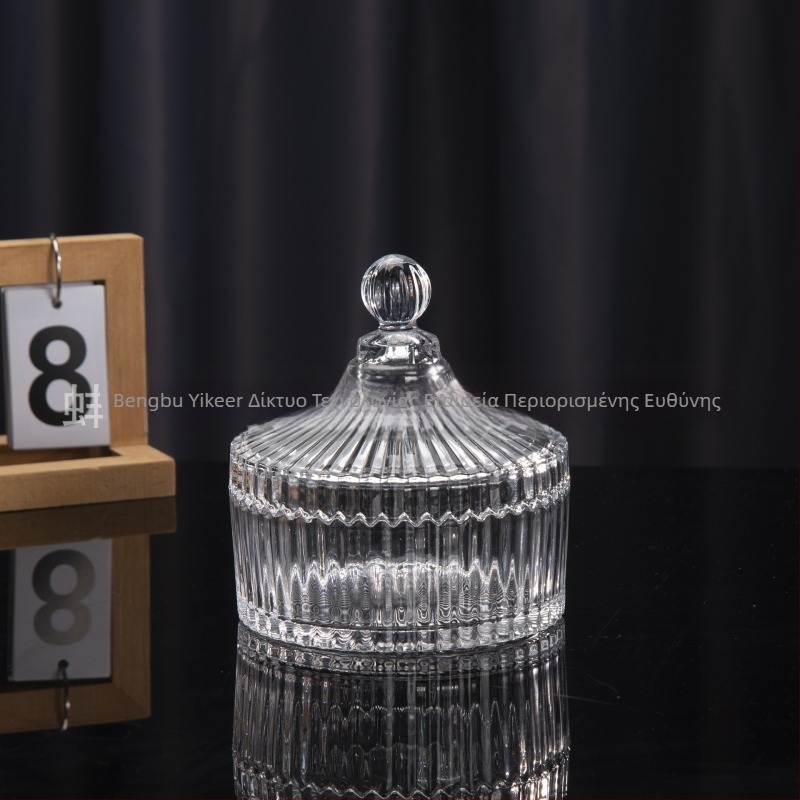 Isol Γυάλινο κουτί αποθήκευσης γραφείου, μοντέλο 0033, προστασία από τη σκόνη, καπάκι με διαμερίσματα