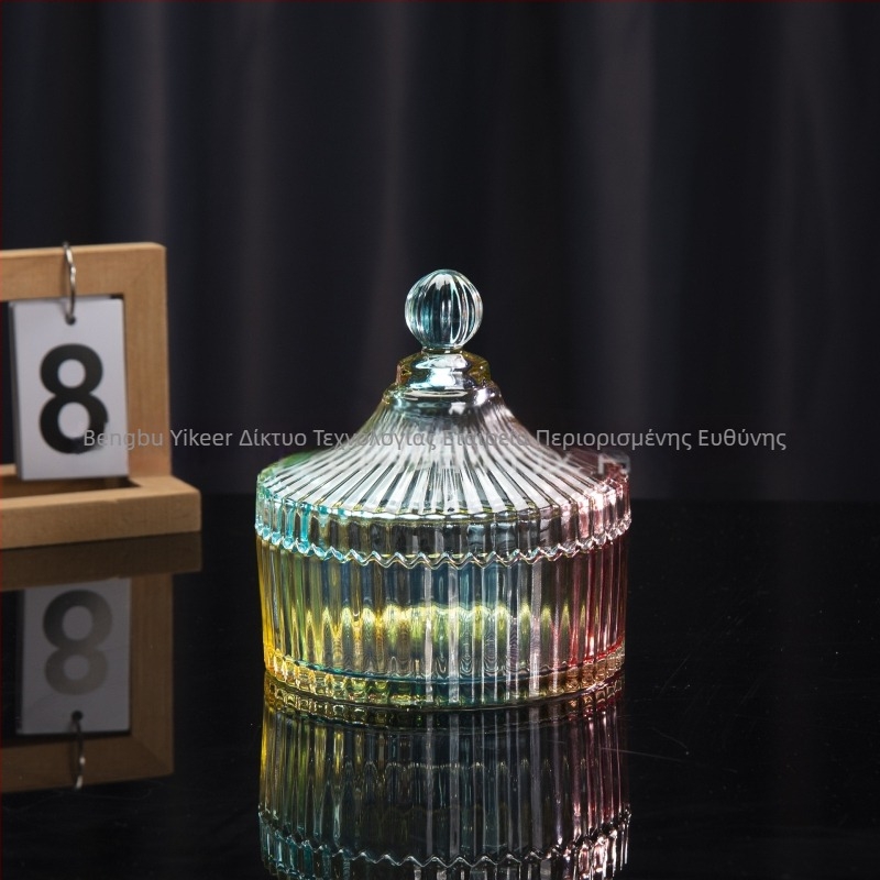 Isol Γυάλινο κουτί αποθήκευσης γραφείου, μοντέλο 0033, προστασία από τη σκόνη, καπάκι με διαμερίσματα