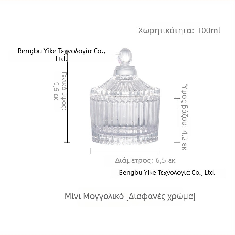 Isol Γυάλινο κουτί αποθήκευσης γραφείου, μοντέλο 0033, προστασία από τη σκόνη, καπάκι με διαμερίσματα