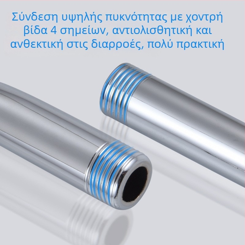 Βραχίονας ντους με κρυφό κυκλικό γωνία, ανοξείδωτο ατσάλι, μοντέρνος μινιμαλισμός, κεφαλή ψεκασμού στην κορυφή