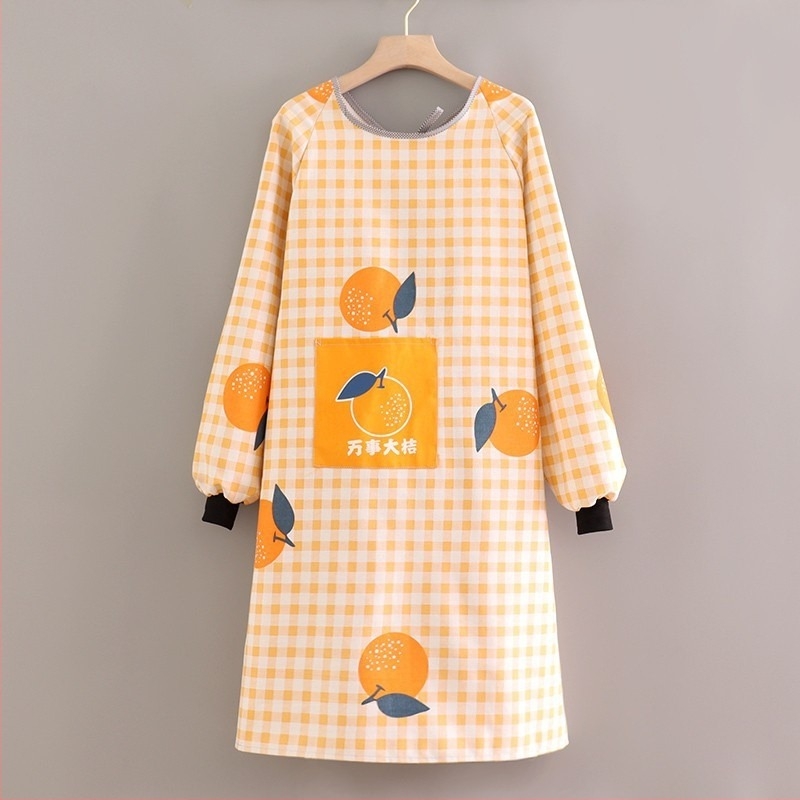 Ποδιά με μακριά μανίκια, καμβάς, κορεατικό στυλ, ανθεκτική στους λεκέδες