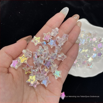 DIY βραχιόλι με πεντάκτινο αστέρι σε χρωμιωμένο φινίρισμα, αλυσίδα για κινητό με ακρυλικά χάντρες, ηλεκτροπλακωμένο φινίρισμα, μεγάλο μέγεθος, στυλ διαδικτυακής διασημότητας