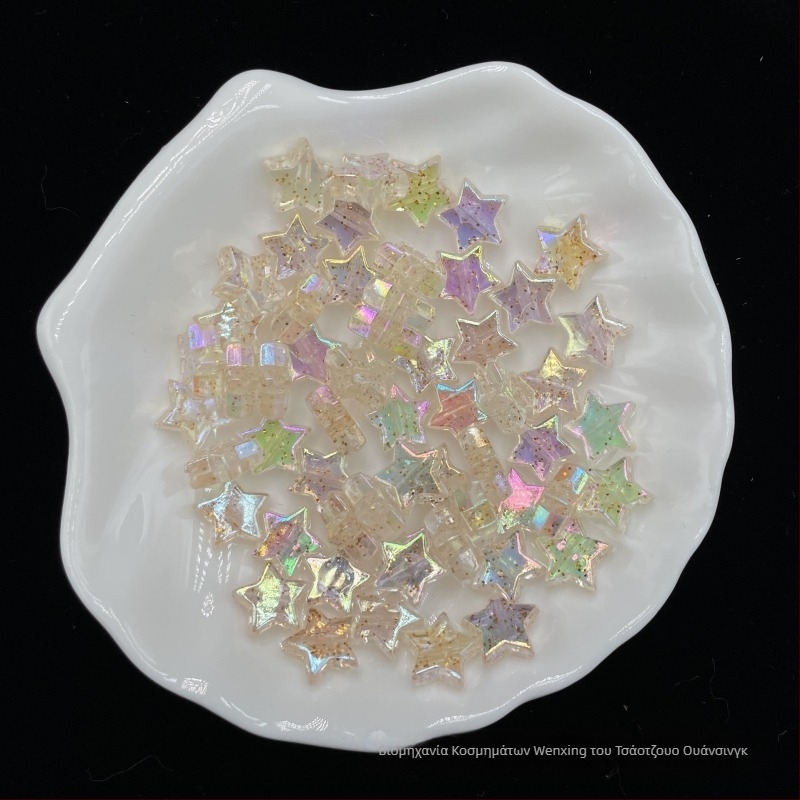 DIY βραχιόλι με πεντάκτινο αστέρι σε χρωμιωμένο φινίρισμα, αλυσίδα για κινητό με ακρυλικά χάντρες, ηλεκτροπλακωμένο φινίρισμα, μεγάλο μέγεθος, στυλ διαδικτυακής διασημότητας