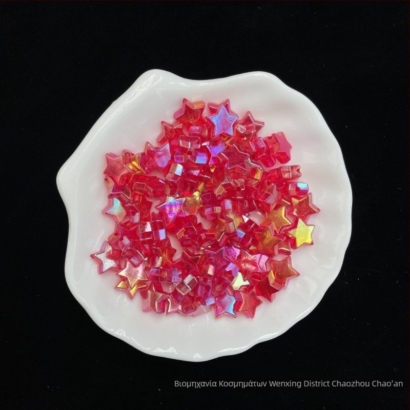 DIY βραχιόλι με πεντάκτινο αστέρι σε χρωμιωμένο φινίρισμα, αλυσίδα για κινητό με ακρυλικά χάντρες, ηλεκτροπλακωμένο φινίρισμα, μεγάλο μέγεθος, στυλ διαδικτυακής διασημότητας