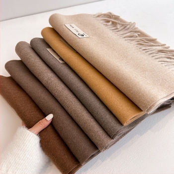 Σάλι από μείγμα μαλλιού, απλό πλέξιμο, ζεστό για τον χειμώνα