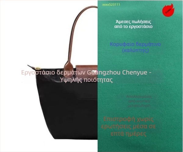 Longxiang κλασική τσάντα από νάιλον τύπου dumpling με καπάκι, αναδιπλούμενη, αστικός στυλ, νάιλον επένδυση, κλείσιμο με φερμουάρ, εσωτερικά τσεπάκια για κινητό και ID