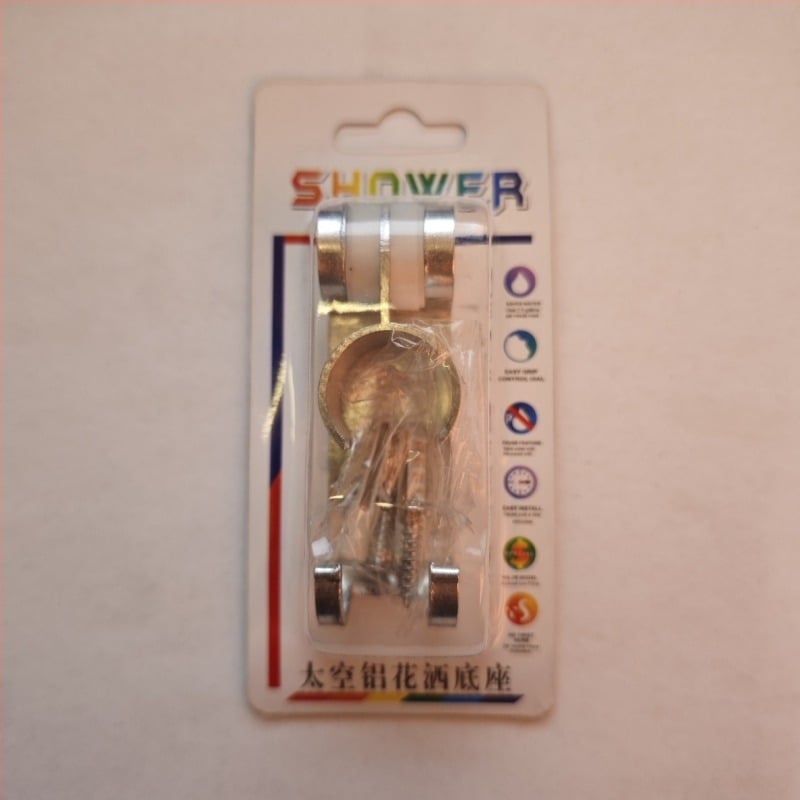 Βάση κεφαλής ντους από αλουμίνιο διαστημικού τύπου, χωρίς διάτρηση, επιτοίχια εγκατάσταση, φινίρισμα με βούρτσισμα, μοντέρνο μινιμαλιστικό στυλ