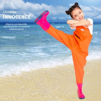 Παιδικό ολόσωμο αδιάβροχο από PVC για παραλία και ψάρεμα, γρήγορο στέγνωμα, κατάλληλο για όλες τις εποχές, unisex, για κολύμβηση και βάδισμα σε ρηχά.