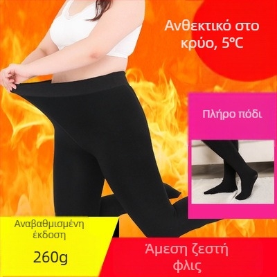 Γυναικεία καλσόν με επένδυση φλίς, υπερπαχιά, 100% νάιλον, ζεστά και διαμορφωτικά, απλό στυλ