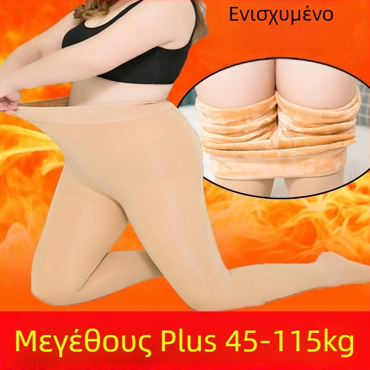 Γυναικεία καλσόν με επένδυση φλίς, υπερπαχιά, 100% νάιλον, ζεστά και διαμορφωτικά, απλό στυλ