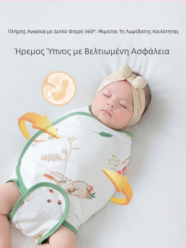 Βρεφικός σάκος ύπνου σε σχήμα κουκούλι με εξωτερικό ύφασμα από βαμβάκι 95%+ και επένδυση 95%+, αντιβακτηριακός και απομακρύνει την υγρασία, για νεογέννητα έως 12 μηνών, άνοιξη και φθινόπωρο.