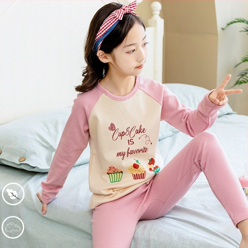 Σετ θερμικού εσωρούχου για κορίτσια, 100% βαμβάκι, για άνοιξη, φθινόπωρο και χειμώνα, διατηρεί τη ζεστασιά, για ηλικίες 8+ ετών (ύψος 140 cm+)