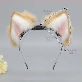 Κεφαλόδεσμος με γατάκια αυτιά – βελούδινο υλικό, χειροποίητο, στυλ καρτούν, unisex