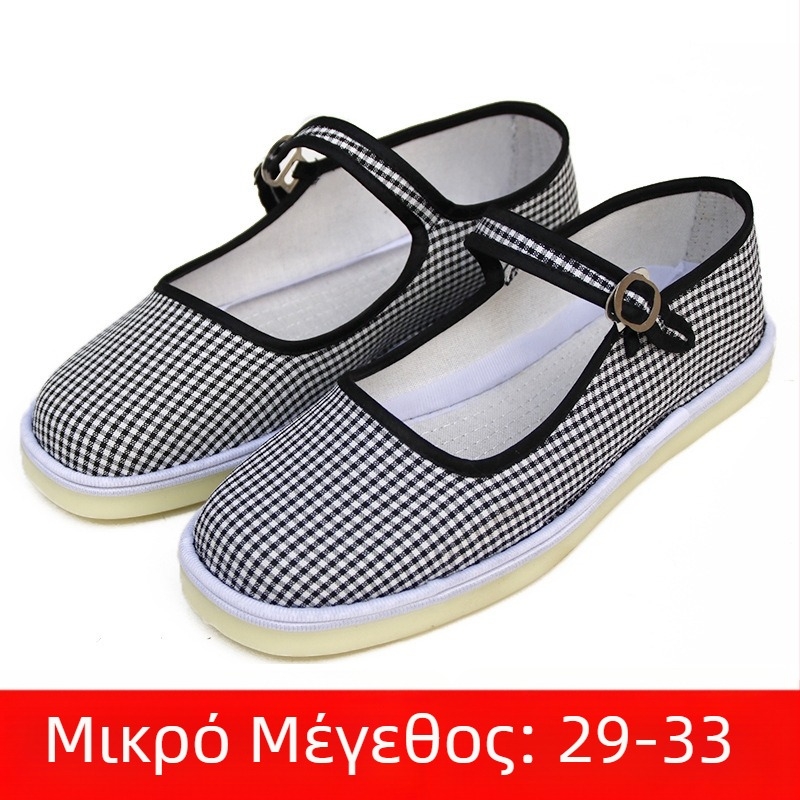 Χειροποίητα παπούτσια χορού για κορίτσια, με επάνω μέρος από σουέντ, σόλα από τένοντα βοείου, μονόχρωμο σχέδιο, εθνικού στυλ, για ηλικίες 7–16 ετών