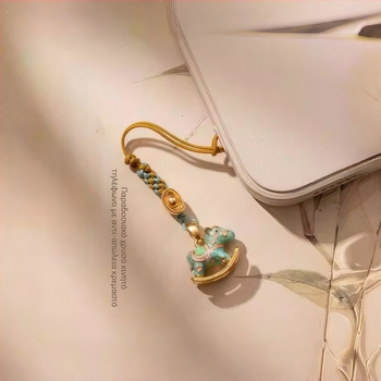 Αλυσίδα τηλεφώνου από μέταλλο με ηλεκτροπλατινισμένο φινίρισμα, μοτίβο αλογάκι κουνιστό, κινέζικο στυλ, άνοιξη 2025 κυκλοφορία