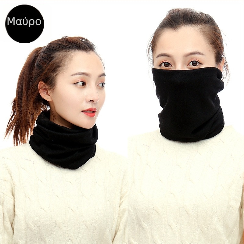 Μάσκα-φούλαρι με λαστιχάκια στα αυτιά, πλέξη warp-knit, πολυεστερικό νήμα, διατηρεί τη ζεστασιά