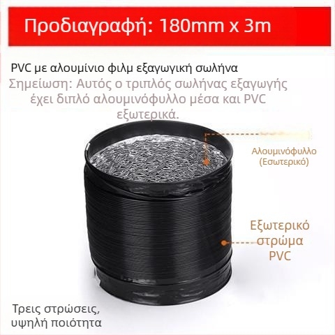 Αγωγός εξάτμισης κουζίνας, παχυνόμενος τριών στρωμάτων αγωγός, τηλεσκοπικός, σύνδεση