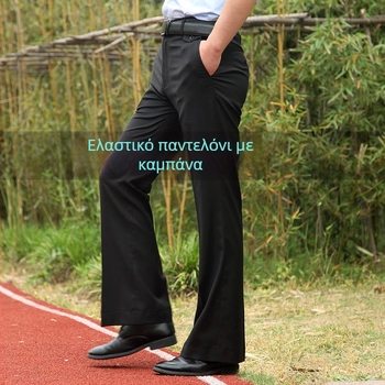 Αντρικά παντελόνια με ίσιο κόψιμο, άνετη φαρδιά γραμμή, υψηλό μέση, μικροελαστικότητα, ύφασμα από μπαμπού και μετάξι