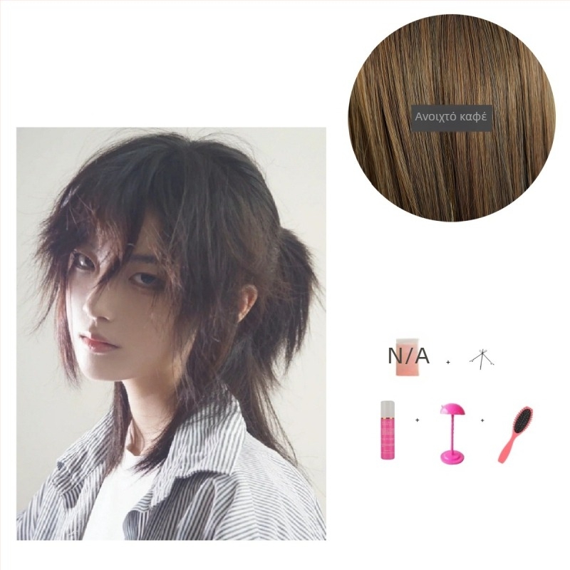 Ανδρική περούκα Χανφού – αρχαίο στυλ, μακριά μαλλιά, ψηλή αλογοουρά, πλήρης κάλυψη κεφαλής, θερμοανθεκτικές συνθετικές ίνες