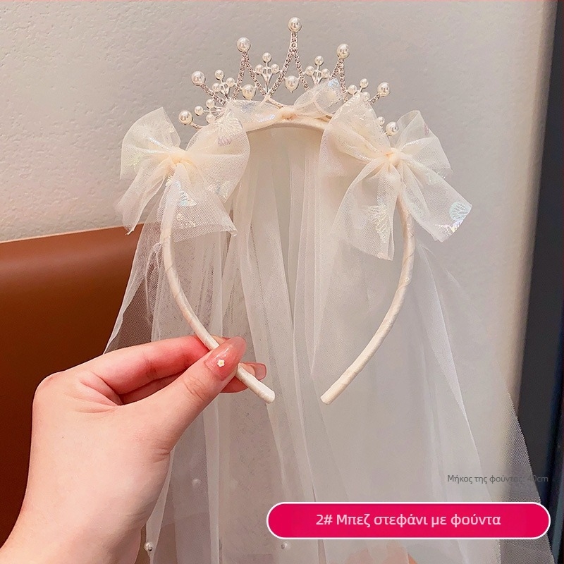 Δαντελένιο στέμμα για κορίτσια - Χειροποίητο αξεσουάρ μαλλιών με πριγκιπικό στυλ πάγου