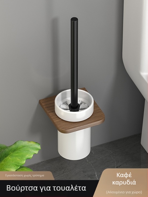 Επιτοίχιος ξύλινος κρεμάστρα πετσετών, χωρίς διάτρηση, σετ έξι τεμαχίων