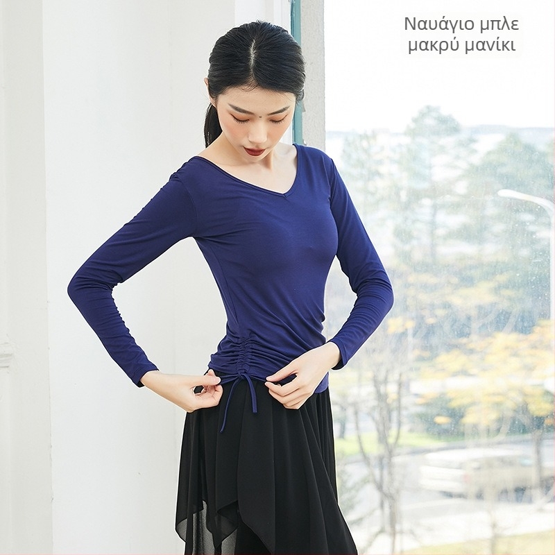 Γυναικείο τοπ για μοντέρνο χορό, κομψή εφαρμοστή γραμμή, ύφασμα modal βισκόζη για λατινικούς και εθνικούς χορούς