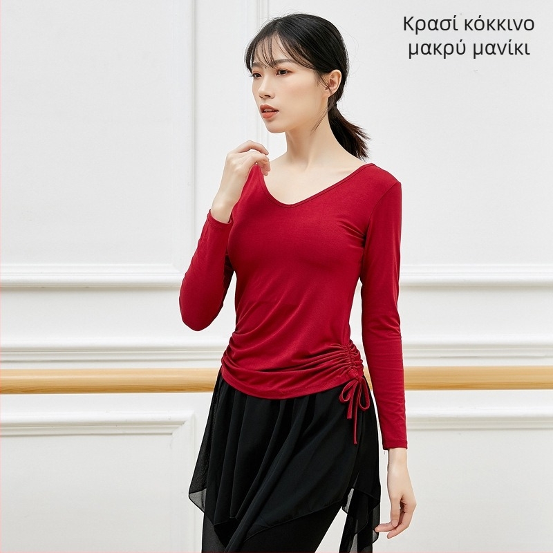 Γυναικείο τοπ για μοντέρνο χορό, κομψή εφαρμοστή γραμμή, ύφασμα modal βισκόζη για λατινικούς και εθνικούς χορούς