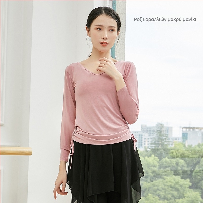 Γυναικείο τοπ για μοντέρνο χορό, κομψή εφαρμοστή γραμμή, ύφασμα modal βισκόζη για λατινικούς και εθνικούς χορούς