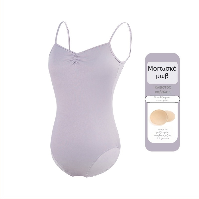 Γυναικείος λεοτάρ μπαλέτου με λεπτές τιράντες, ολόσωμο χορευτικό κοστούμι για ενήλικες, νάιλον ύφασμα 75%, επένδυση νάιλον 80%, ιδανικό για θερινή εξάσκηση