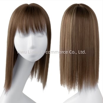 Περούκα-παρτ για γυναίκες - Μακριά ίσια τρίχα με 3D φράντζες, μηχανοποιημένη επεξεργασία, ύφαντό μεταξωτό υλικό υψηλής θερμοκρασίας, μπορεί να βαφτεί και να χτενιστεί