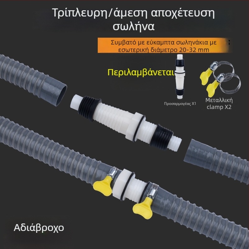 Σωλήνας αποχέτευσης πλυντηρίου, Y-τύπου διακλάδωση, σωλήνας επέκτασης με τρία άκρα, σύνδεσμος αποχέτευσης δαπέδου (Μάρκα: άλλη; Πιστοποίηση: Καμία; Υλικό: Προεπιλεγμένο; Στυλ: Σύγχρονο και μινιμαλιστικό)