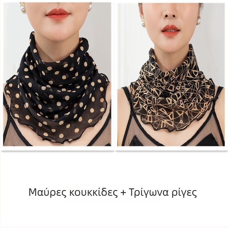 Σάλι θέρμανσης για τον λαιμό με πολυεστέρα και επένδυση από σιφόν, κανονικό πλάτος, στυλ Pure Desire, Άνοιξη 2022