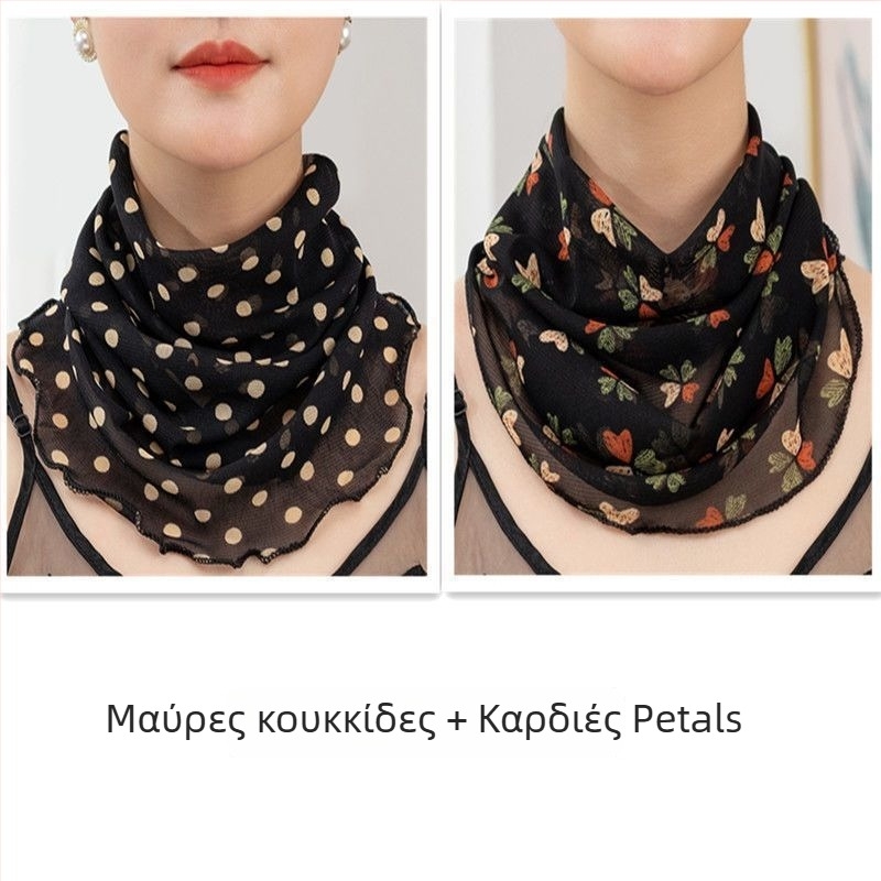 Σάλι θέρμανσης για τον λαιμό με πολυεστέρα και επένδυση από σιφόν, κανονικό πλάτος, στυλ Pure Desire, Άνοιξη 2022