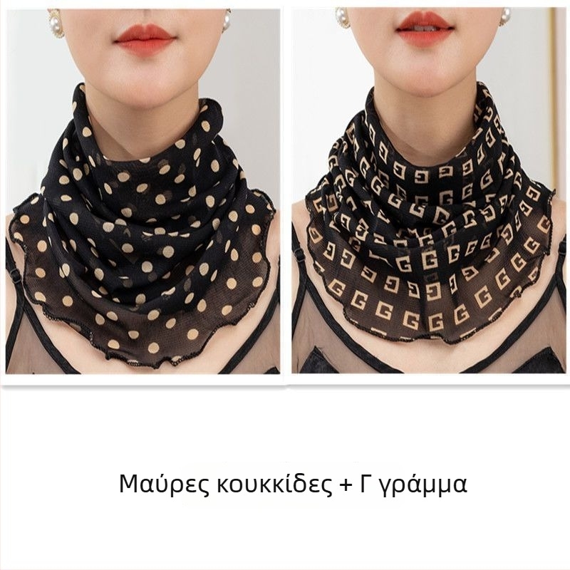 Σάλι θέρμανσης για τον λαιμό με πολυεστέρα και επένδυση από σιφόν, κανονικό πλάτος, στυλ Pure Desire, Άνοιξη 2022