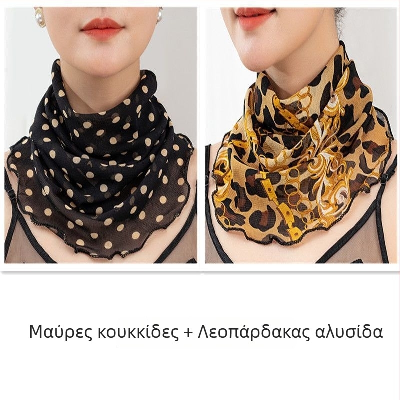 Σάλι θέρμανσης για τον λαιμό με πολυεστέρα και επένδυση από σιφόν, κανονικό πλάτος, στυλ Pure Desire, Άνοιξη 2022