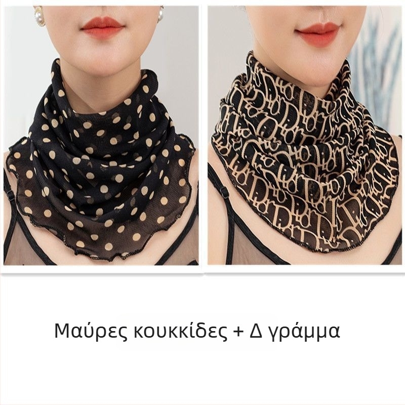 Σάλι θέρμανσης για τον λαιμό με πολυεστέρα και επένδυση από σιφόν, κανονικό πλάτος, στυλ Pure Desire, Άνοιξη 2022