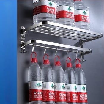 Ραφιέρα πετσετών από ανοξείδωτο χάλυβα 304, γυαλισμένη επιφάνεια, σετ έξι τεμαχίων, μοντέρνος απλός σχεδιασμός μπάνιου