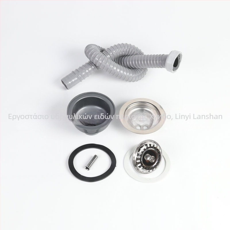 Σετ αποχέτευσης νεροχύτη από ανοξείδωτο ατσάλι, με λειτουργία αντι-οσμών, μοντέλο 042, βάρος 200 g