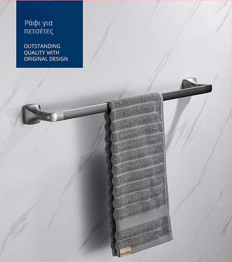 Τοίχου ράφι για πετσέτες, 304 ανοξείδωτος χάλυβας, ηλεκτροπλατιωμένο φινίρισμα, Mu Ku, απλό στυλ