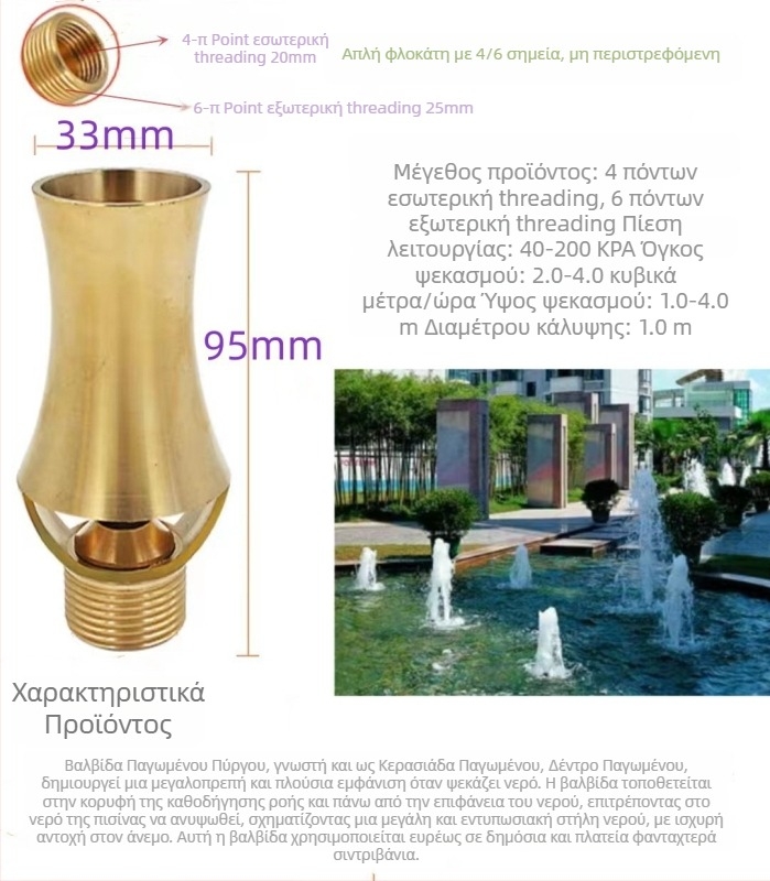 Ολόχαλκο ακροφύσιο φουτζν για λίμνες, αυλές και πάρκα — Morning Beauty