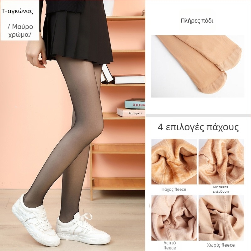 Καλσόν από νάιλον, μονόχρωμο σχέδιο, μπικίνι καβάλο, παχυνμένα, σεξουαλικό στιλ