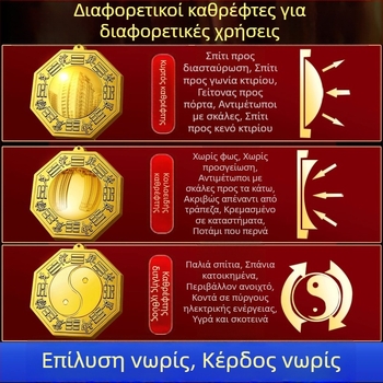 Χάλκινος κοίλος και κυρτός καθρέφτης για είσοδο και παράθυρο, γεωμετρικός σχεδιασμός