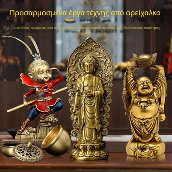 Άγαλμα Βούδα από χαλκό, διακοσμητικό αντικείμενο, προσαρμοσμένο χειροποίητο μεταλλικό μοντέλο αρχιτεκτονικού χαρακτήρα, σουβενίρ