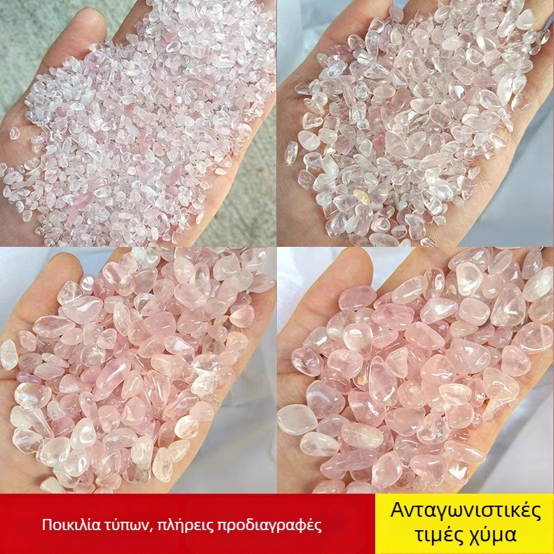 Φυσικό ροζ κρύσταλλο χαλίκι σε βραχιόλι; λίθος καθαρισμού και απομαγνητισμού; διακοσμητικές πέτρες για ενυδρείο, μπονσάι και γλάστρες; πέτρα αρωματοθεραπείας και κρύσταλλος διαχυτήρας
