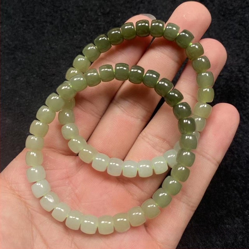 Βραχιόλι Hetian Jade με διαβάθμιση, γεωμετρικός σχεδιασμός, unisex